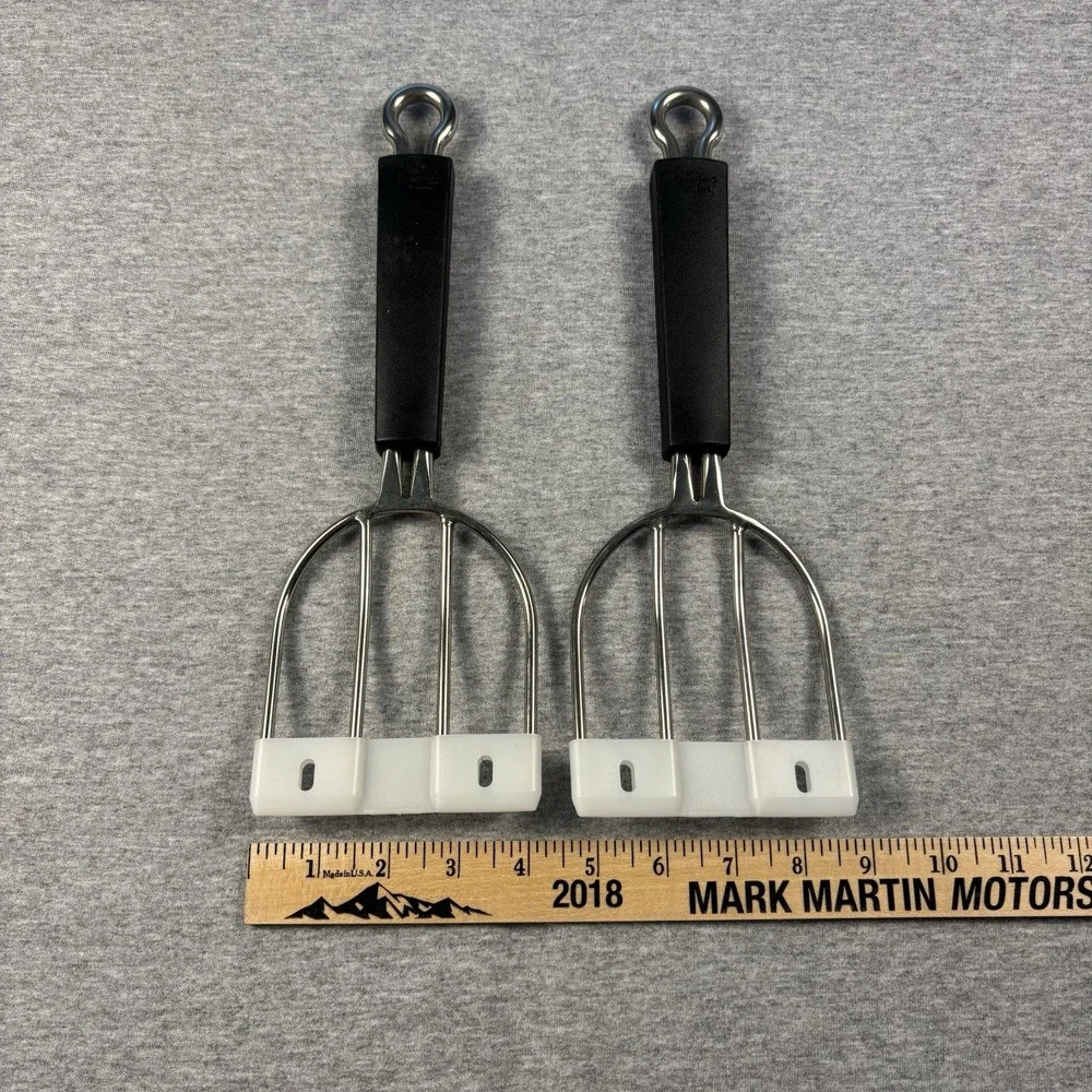 Pampered Chef Stainless Steel Meat Claws Set of 2 Black Handles Removable